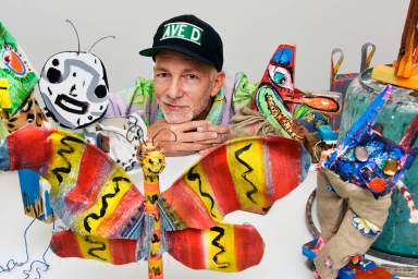 Scooter LaForge with his latest creations at the Theodore gallery