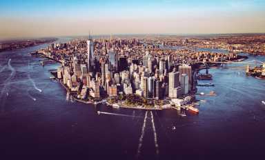 Manhattan-aerial-looking north