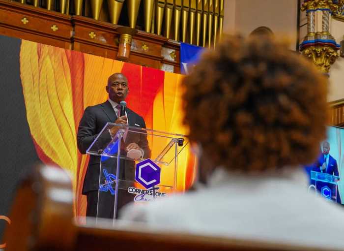 Mayor Adams speaks at Brooklyn church