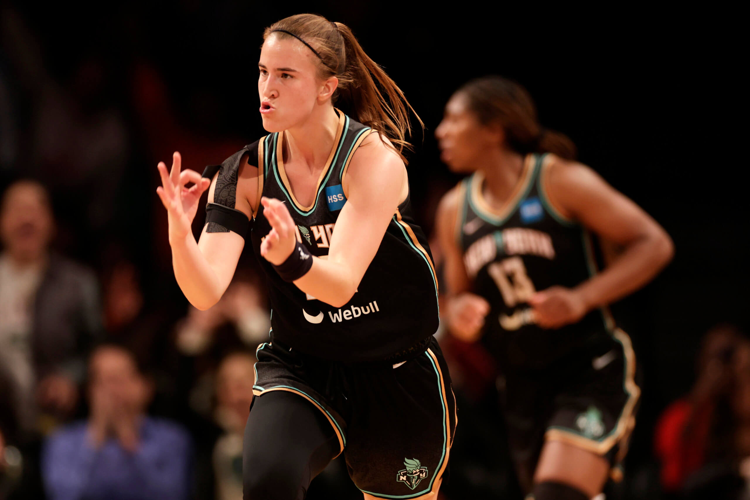 Sabrina Ionescu already making Liberty history with multiple triple-doubles 2 Liberty guard Sabrina Ionescu reacts after making a 3-point basket.