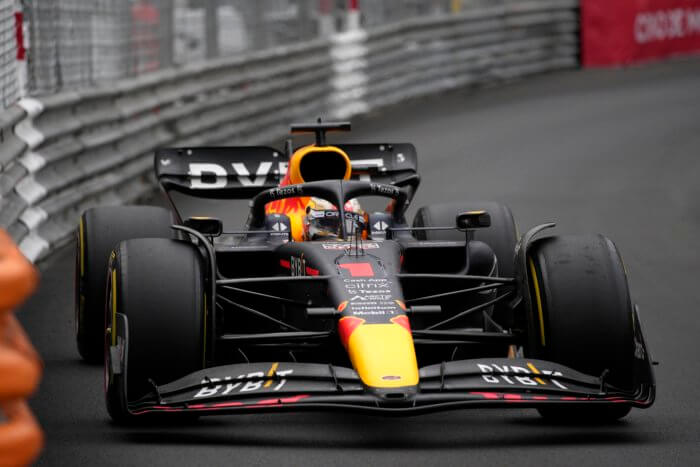 Max Verstappen races in the F1 Monaco Grand Prix