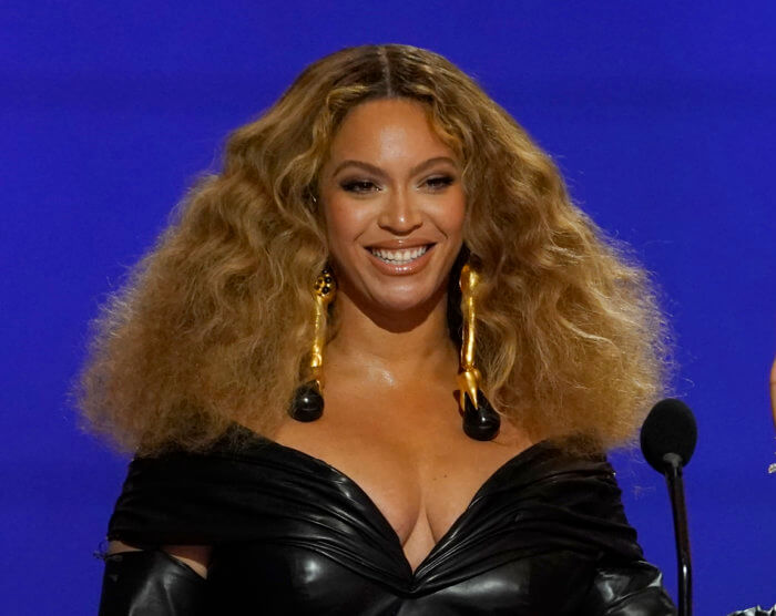Beyoncé appears at the 63rd annual Grammy Awards in Los Angeles on March 14, 2021.