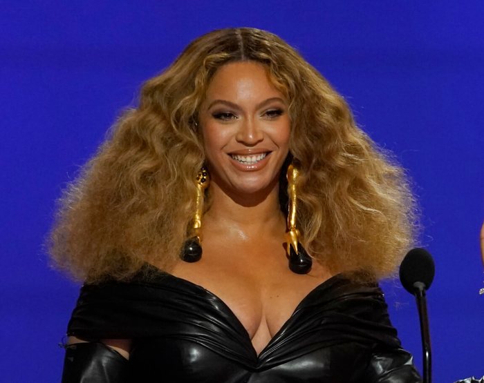 Beyoncé appears at the 63rd annual Grammy Awards in Los Angeles on March 14, 2021.