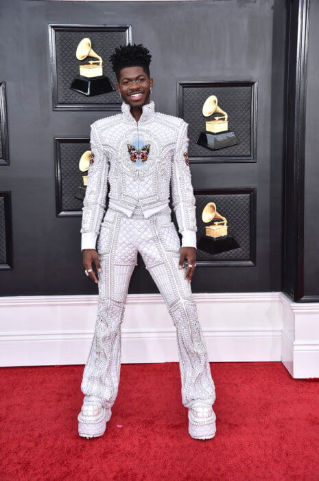Songwriters Hall of Fame to induct Mariah Carey, Neptunes 2 Lil Nas X arrives at the 64th Annual Grammy Awards on April 3, 2022, in Las Vegas. He is apart of the Hall of Fame ceremony