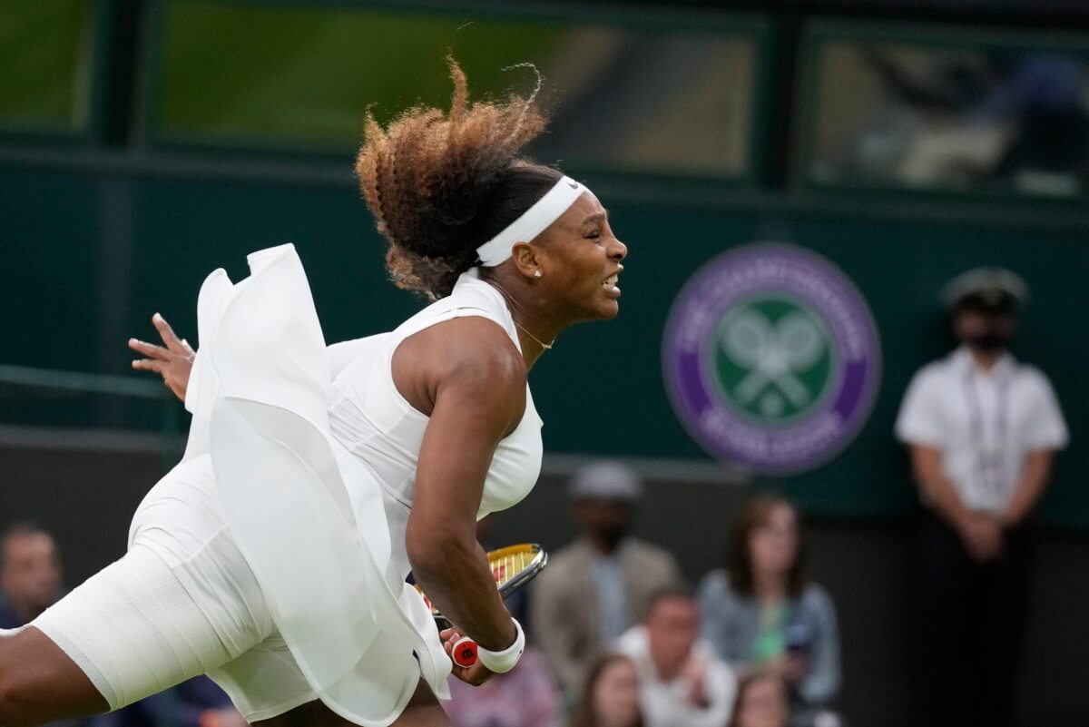 Serena Williams competes at Wimbledon