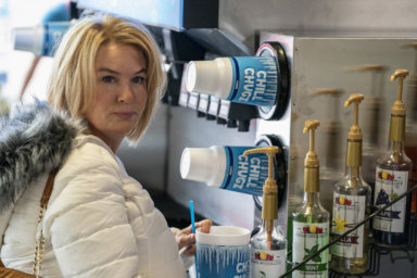 This image released by NBC shows Renée Zellweger as Pam Hupp in a scene from "The Thing About Pam." Zellweger plays a Missouri woman charged with killing her best friend Betsy Faria in 2011. Faria's husband was initially convicted of the crime, with Hupp as the star witness against him, but he was exonerated in 2014.