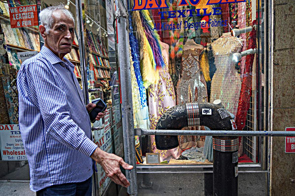 Garment District still fraying around the margins with public drug users on the streets 7 Sam from Day-to-Day Textile