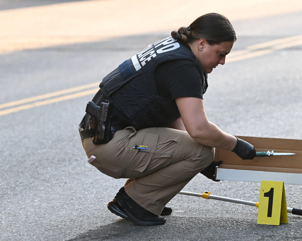 Brooklyn shooting investigation, knife recovered at the scene