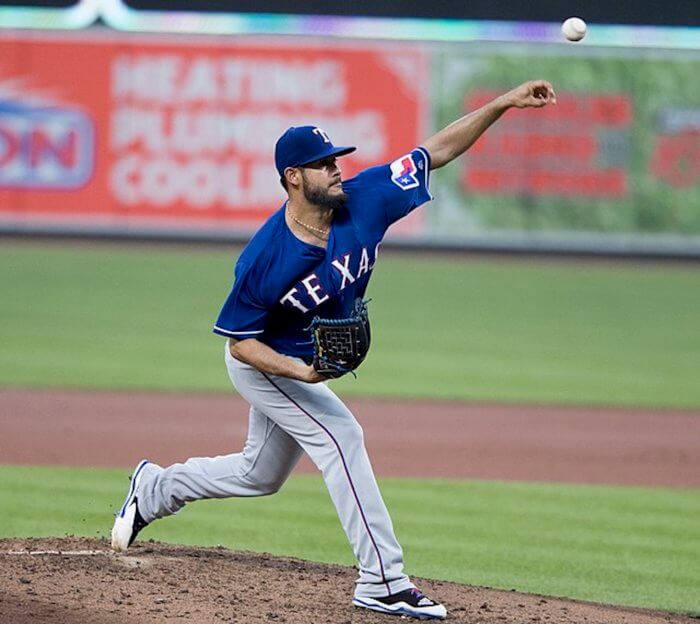 Martin Perez delivers a pitch in 2022 MLB action
