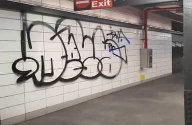 NYPD cuffs serial Brooklyn graffiti vandal