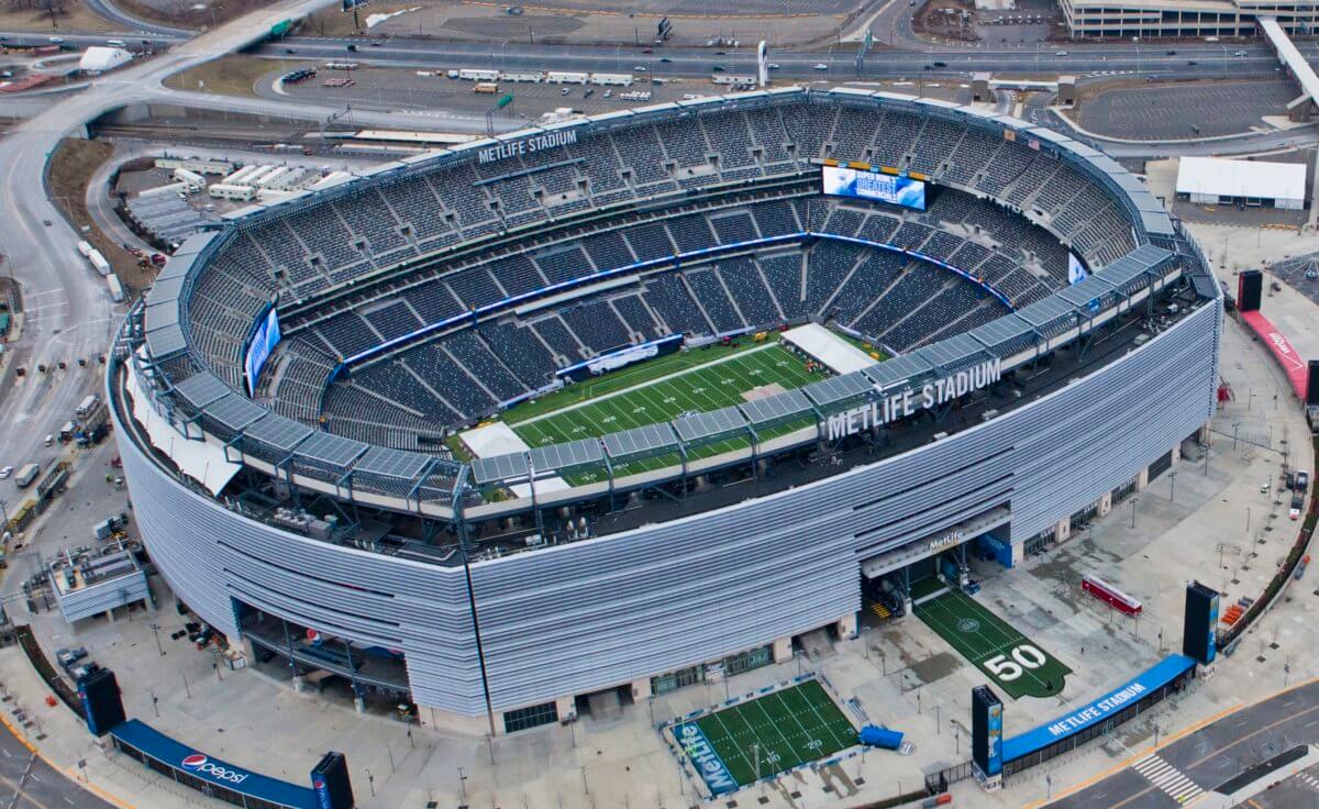MetLife Stadium, home of Denzel Mims, Elijah Moore, Sheldon Rankins, and the Jets.