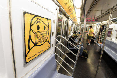 subway mask sign