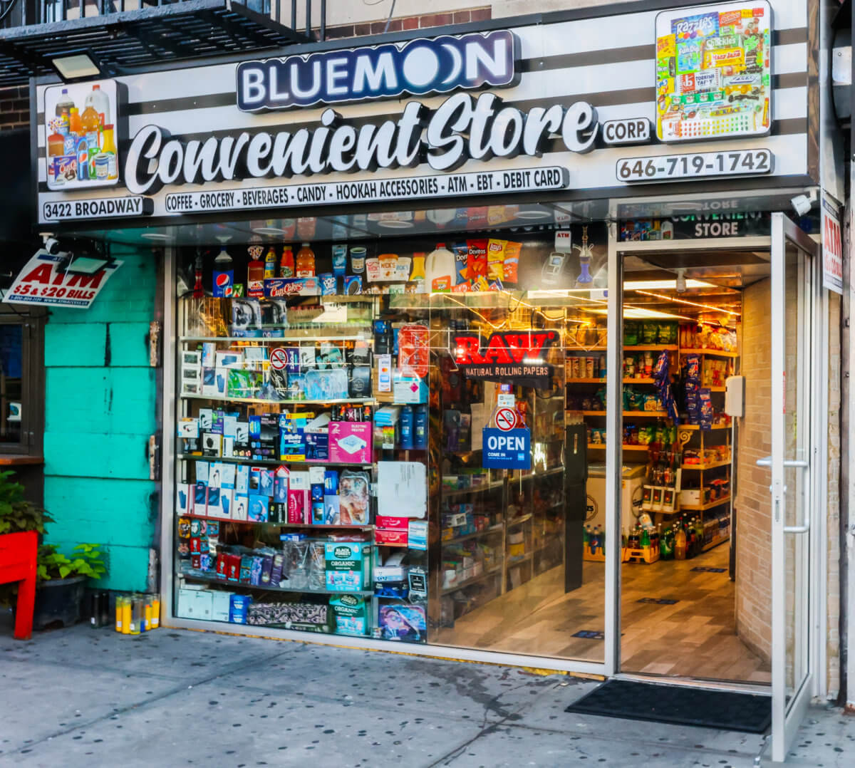 The Blue Moon Convenient Store in Harlem where the stabbing of Austin Simon occurred on July 1, 2022.