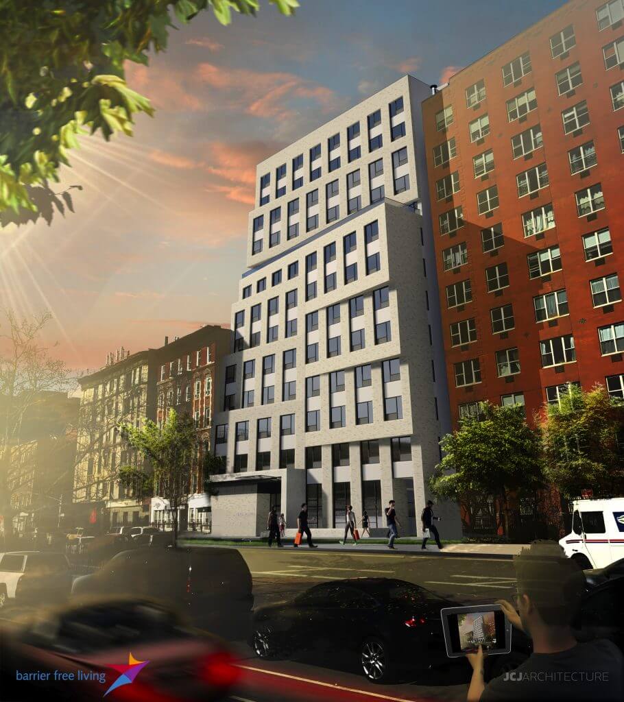 A rendering of the proposed "Freedom Village" affordable housing complex.