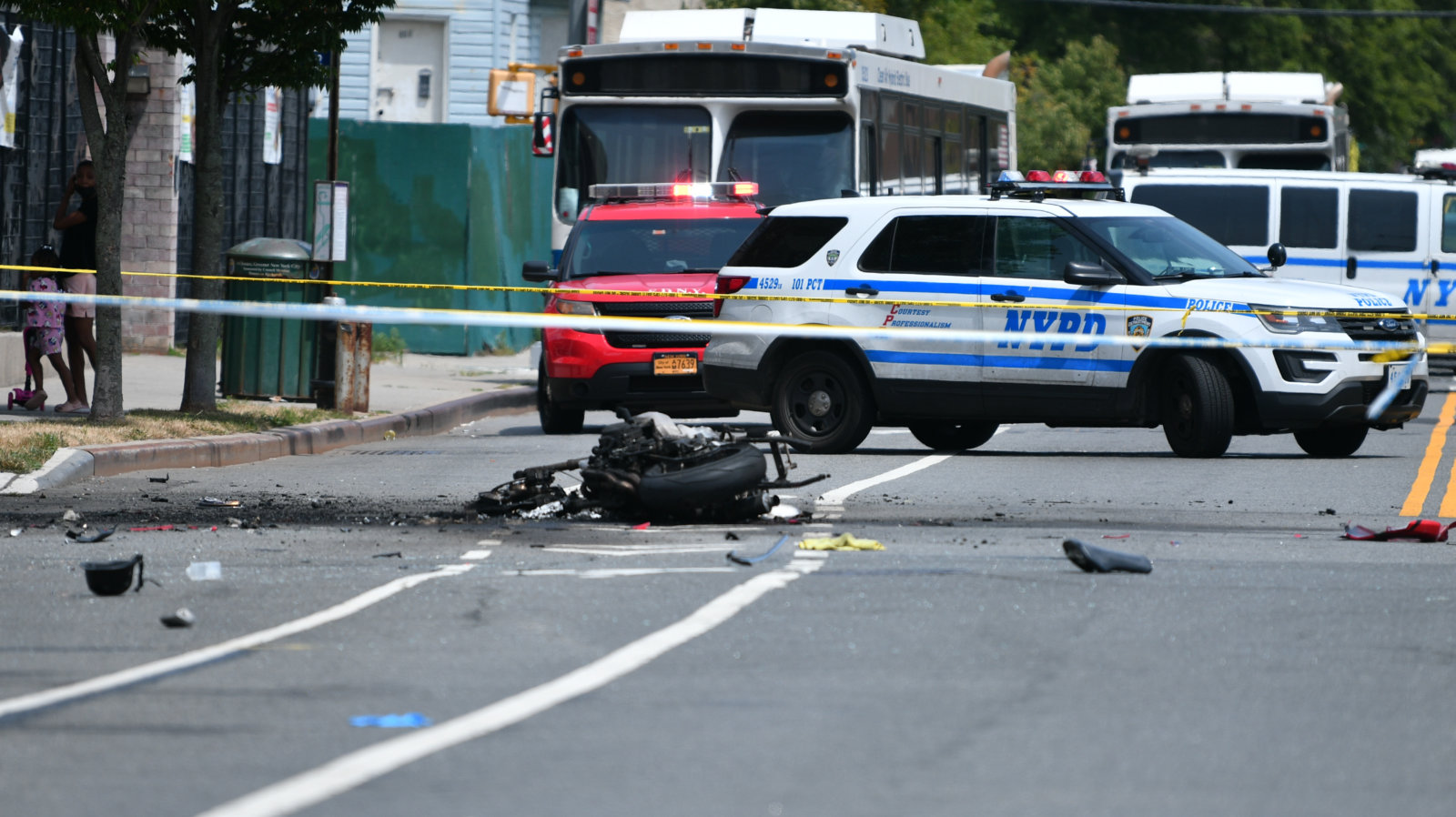 Explosive motorbike crash in Queens leaves one dead, two injured