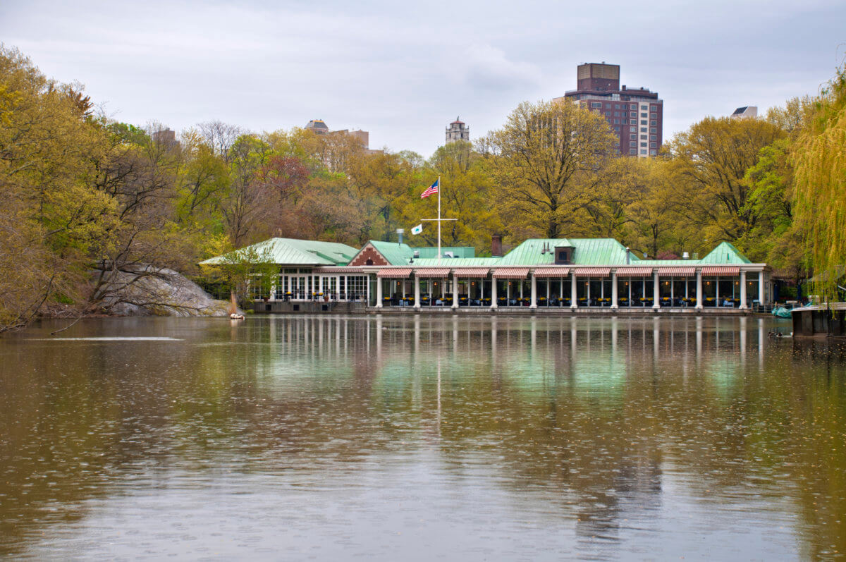 Restaurant by the lake in Central Park