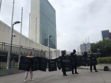 Rikers Island protest at UN