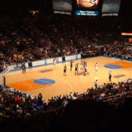 The Knicks home court at Madison Square Garden.