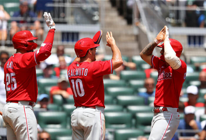 Phillies celebrate an MLB win