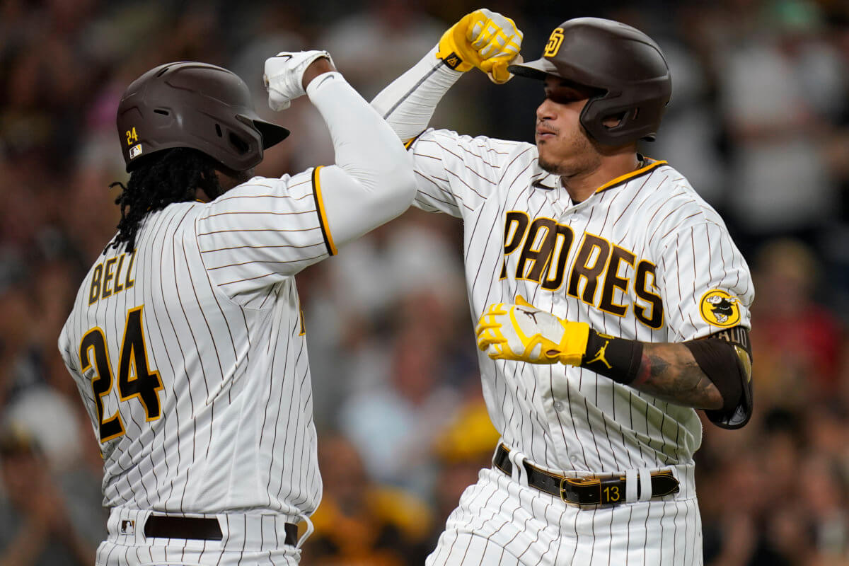 Padres celebrate an MLB win