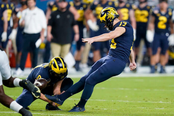 NCAA football pre-season all-american kicker Jake Moody