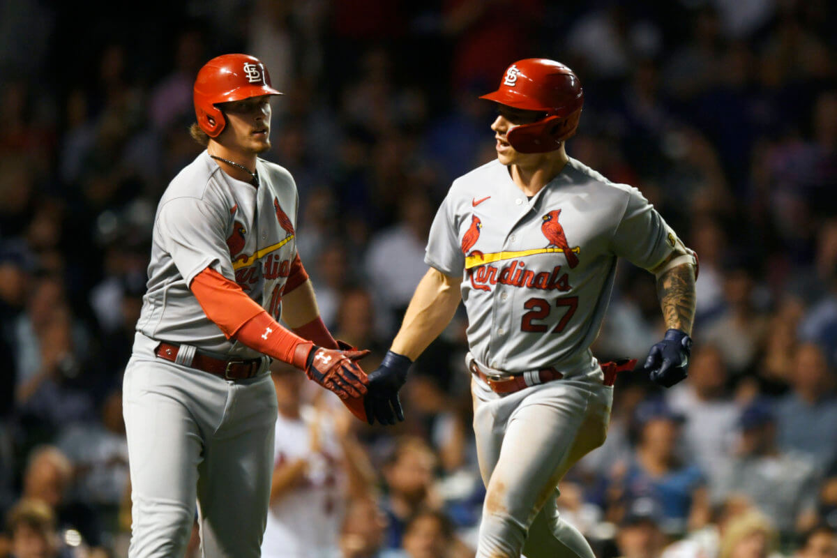 Cardinals celebrate an MLB win