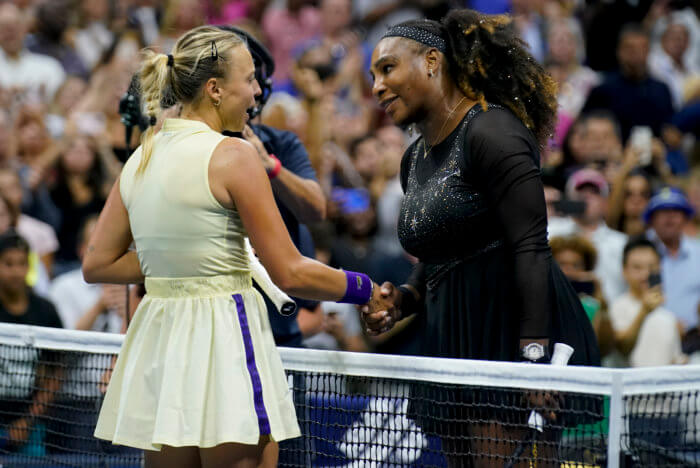 Serena Williams and Anett Kontaveit at the 2022 US Open