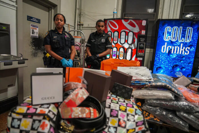 New York, NY - November 9, 2020: Street vendors sell counterfeits