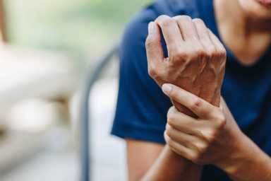 young woman with pain in shoulder, Ache in human body , office syndrome , health care concept