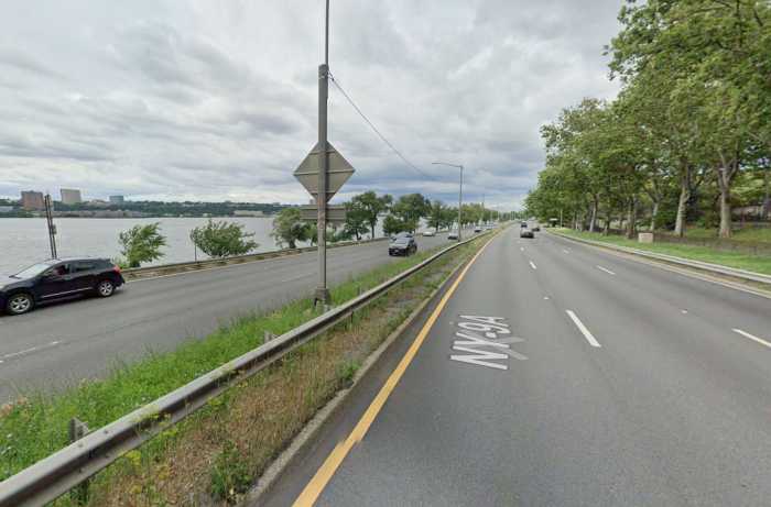 The Henry Hudson Parkway near W. 102nd Street in Manhattan.