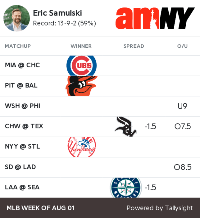 MLB Best bets