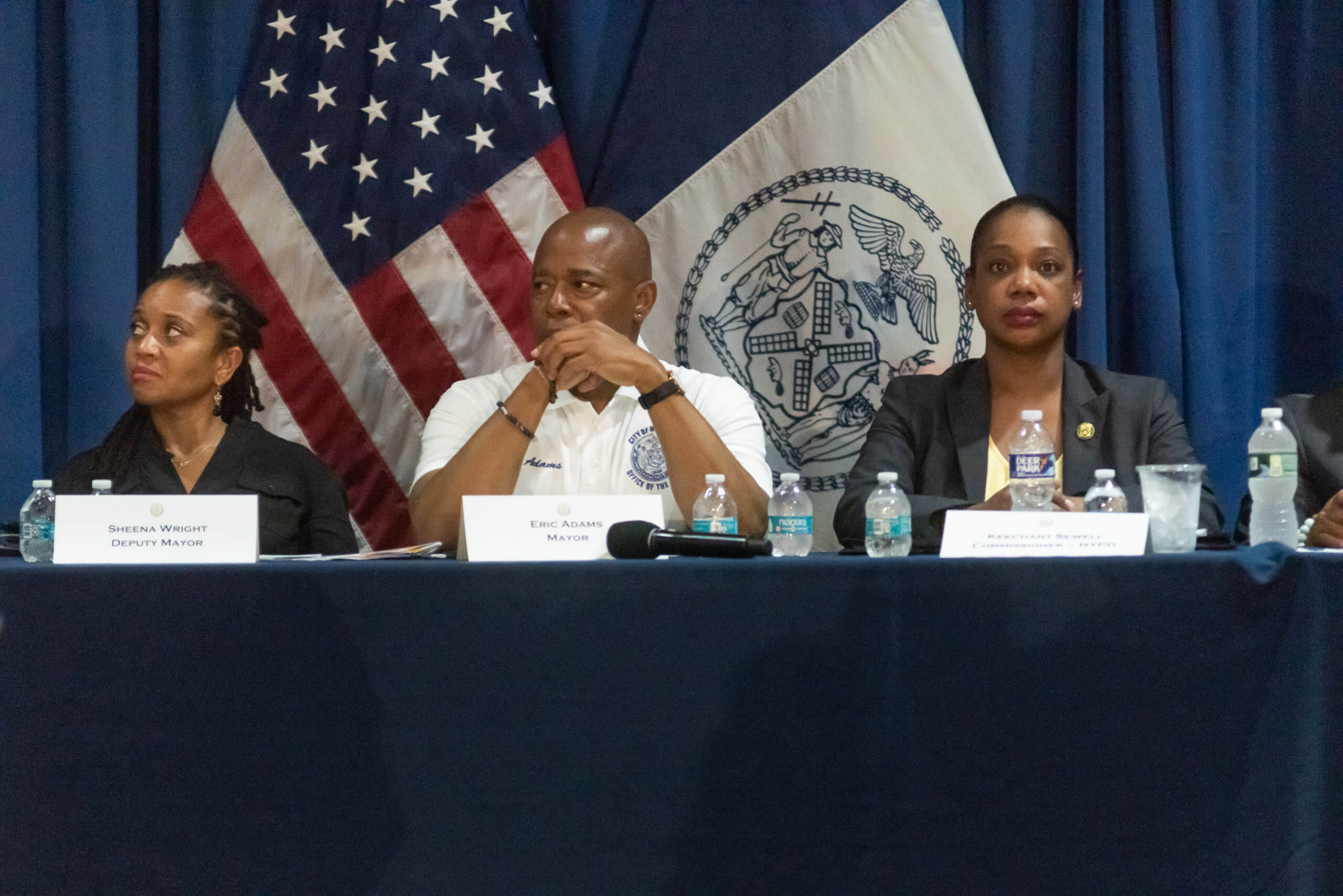 Mayor Adams touts NYPD intervention on gun violence at Bronx town hall 13