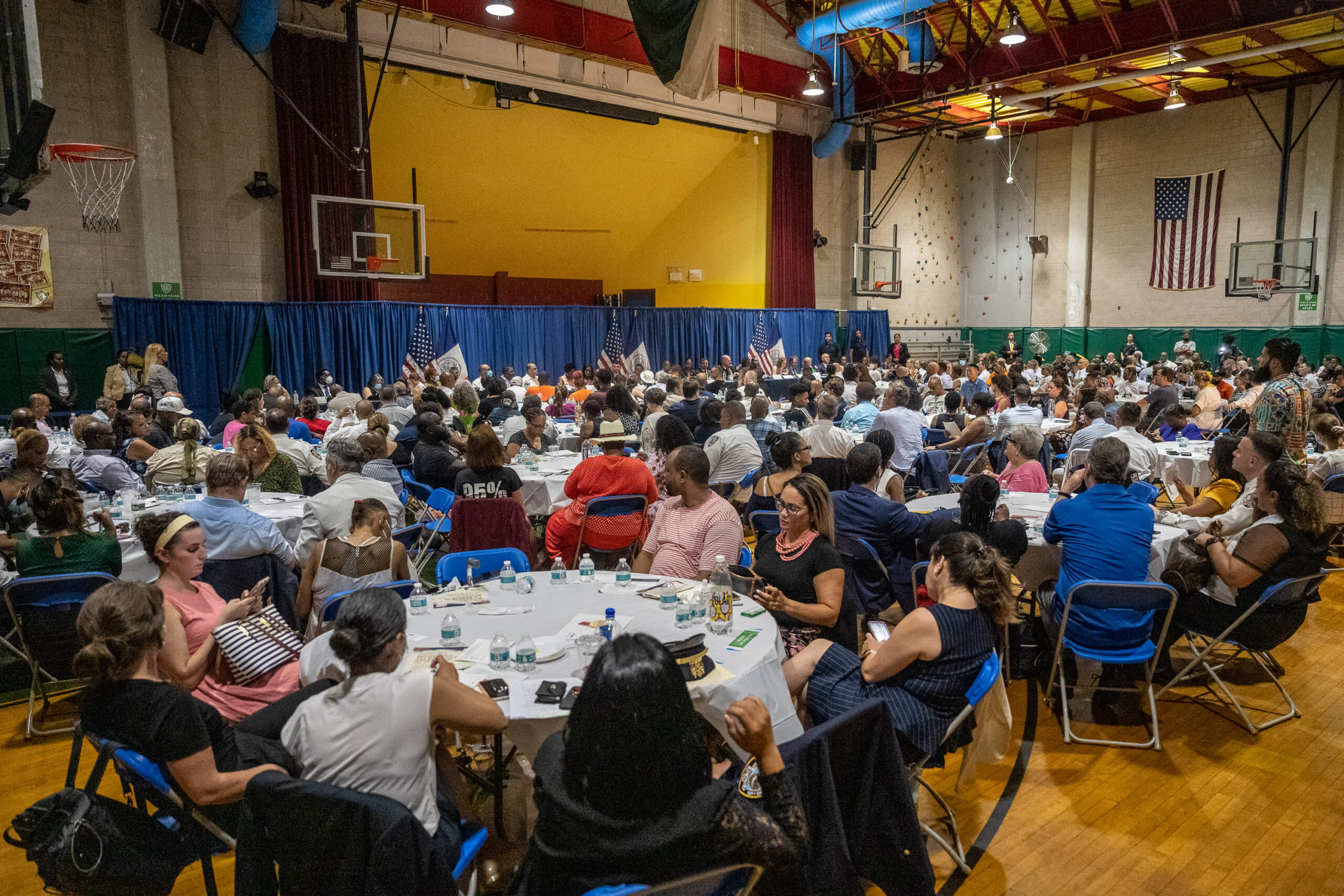 Mayor Adams touts NYPD intervention on gun violence at Bronx town hall 10