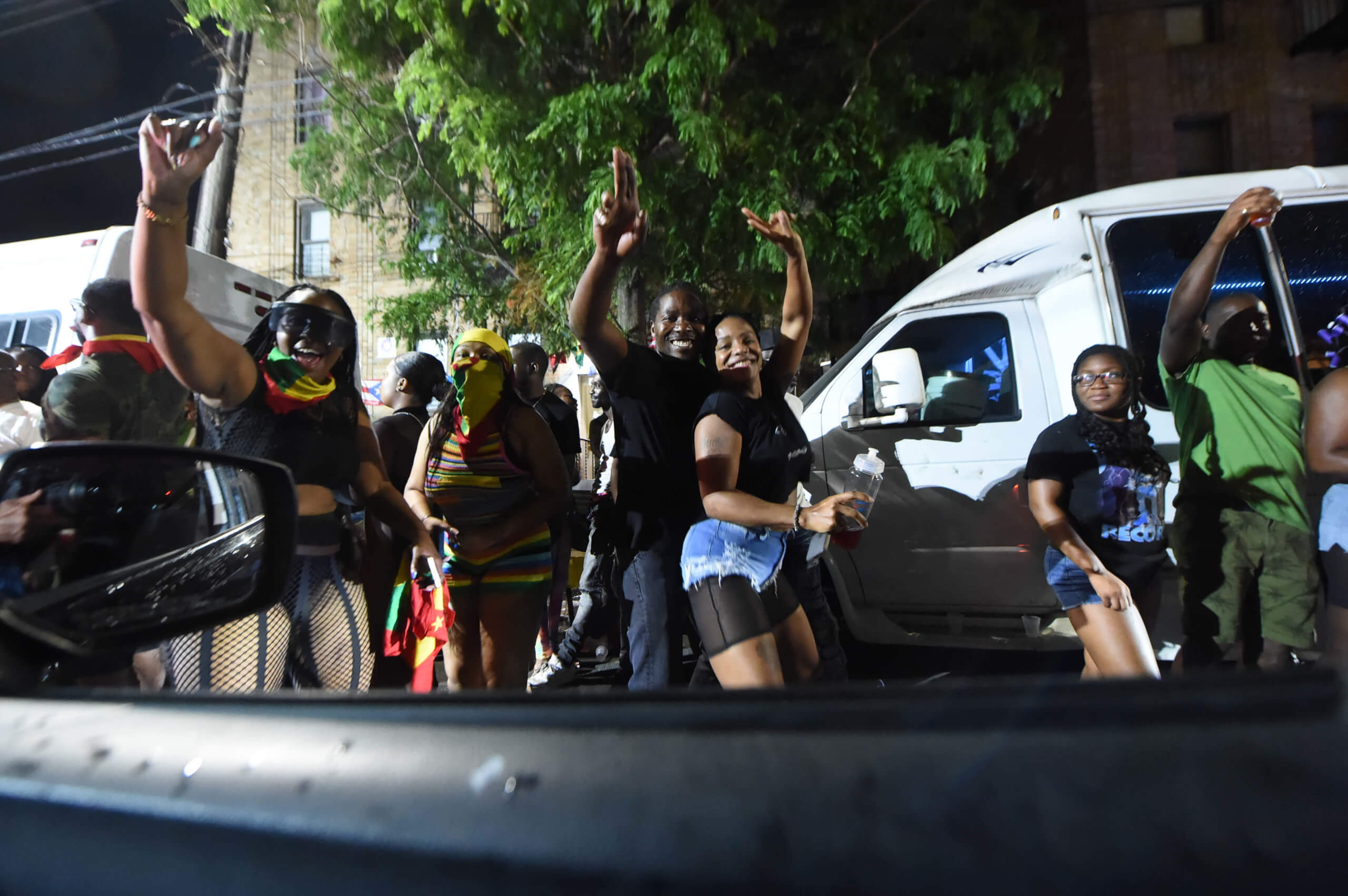 Revelers block part of Lenox Road