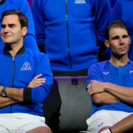 Roger Federer and Rafael Nadal as Federer retires