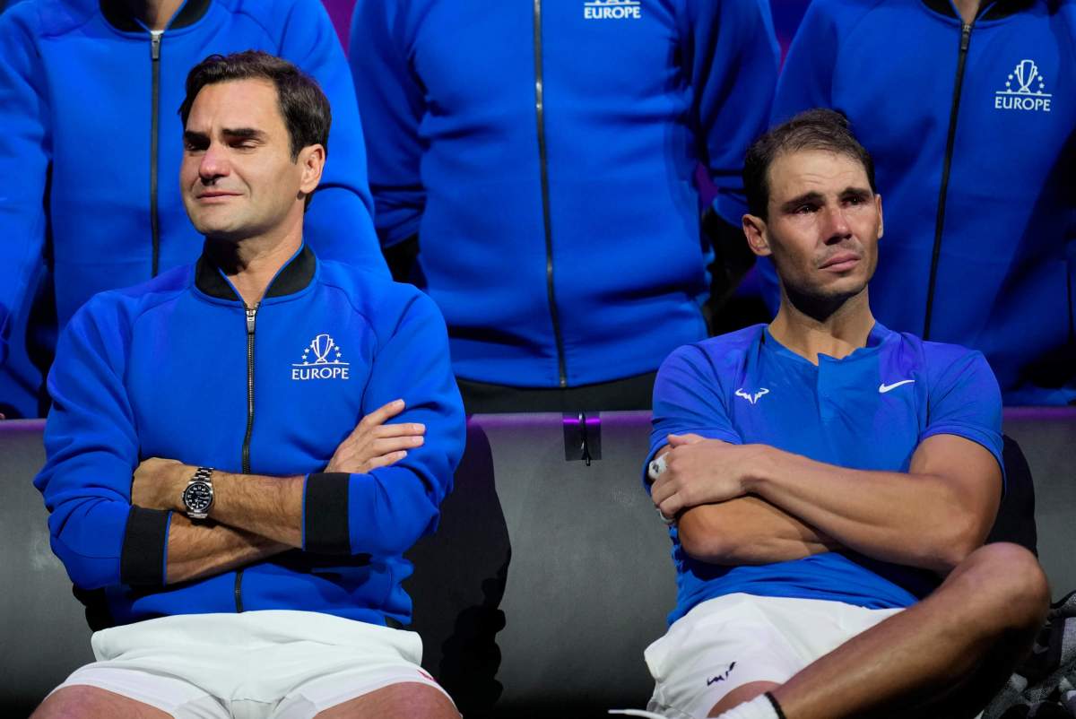 Roger Federer and Rafael Nadal as Federer retires