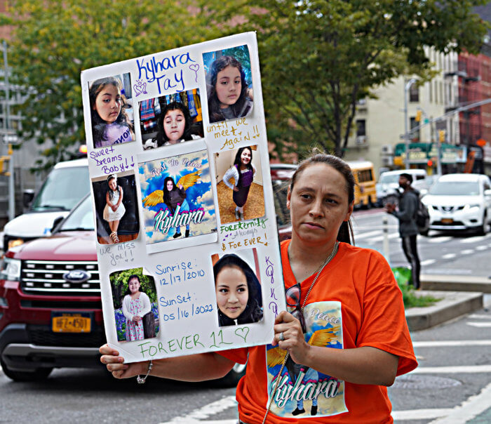 Victims families participate in the NYPD homicide memorial walk