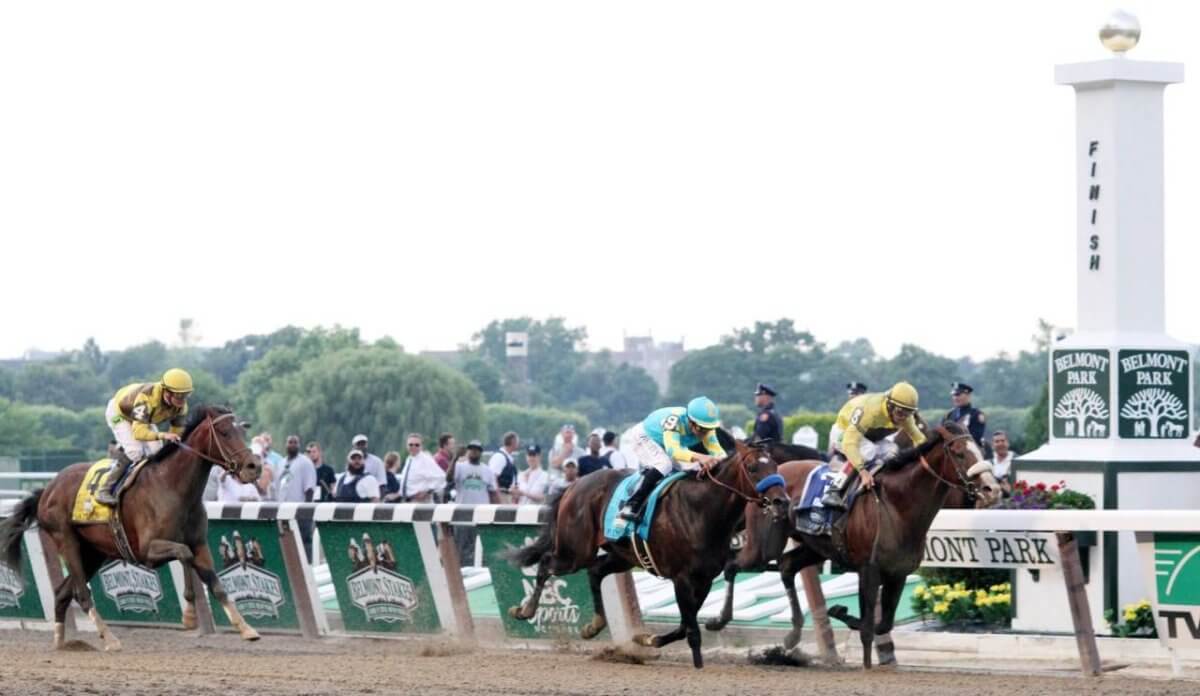 A photo from the race at the Belmont Stakes in 2012.