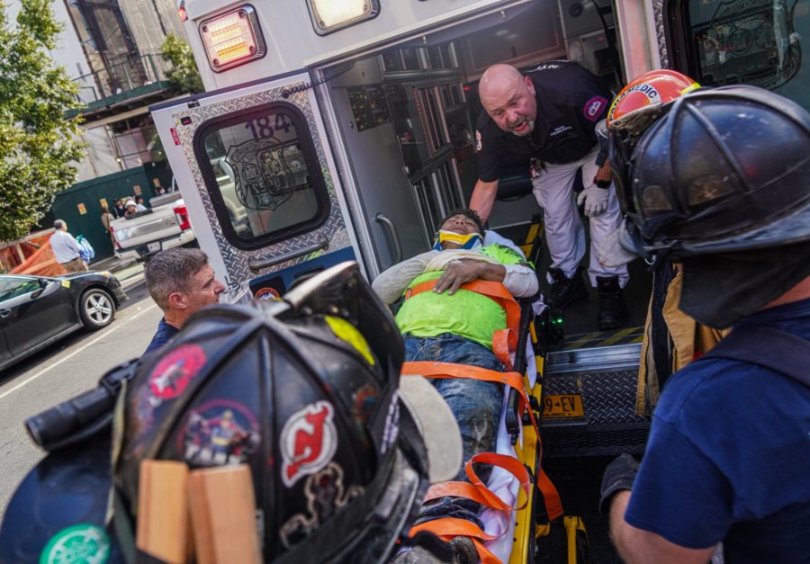 Dramatic rescue Man falls down 25foot hole at Upper East Side