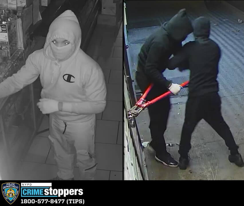 ATM thieves sought for store burglaries in Brooklyn and Queens