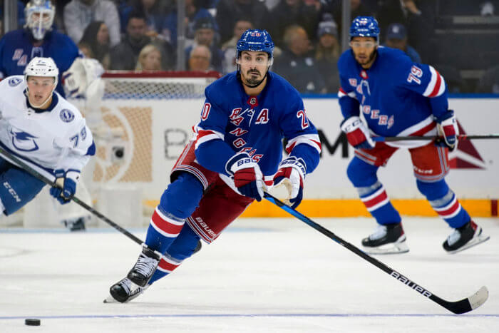 Rangers dominate Red Wings 8-2: Mika Zibanejad scores twice in 700th game