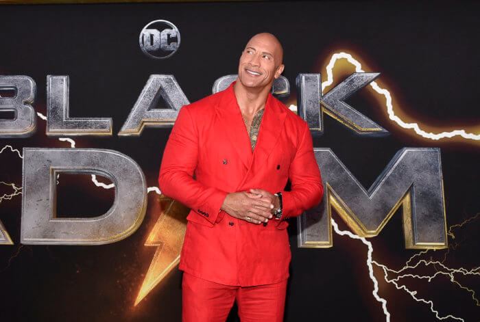Dwayne Johnson attends the world premiere of "Black Adam" in Times Square.