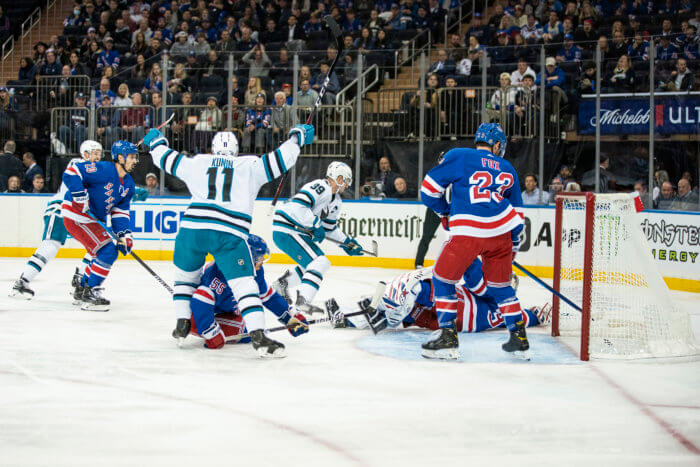 Sharks beat Rangers 3-2