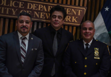 Benicio Del Toro and others celebrate Hispanic Heritage Month with the NYPD