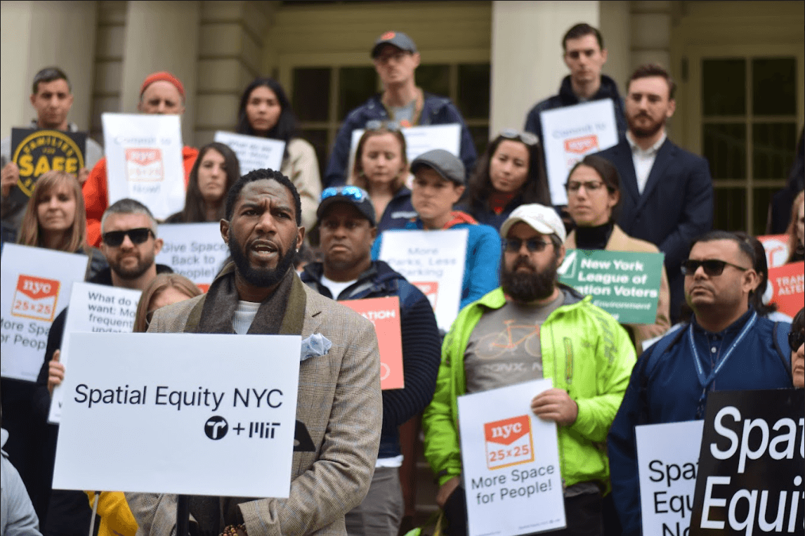Spatial equity rally at City Hall