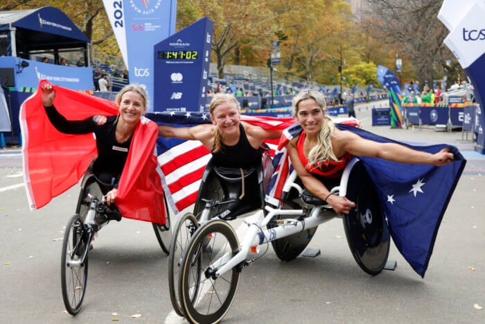 the New York City Marathon wheelchair winners