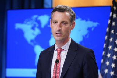 State Department spokesperson Ned Price speaks during a briefing at the State Department in Washington, Nov. 2, 2022.