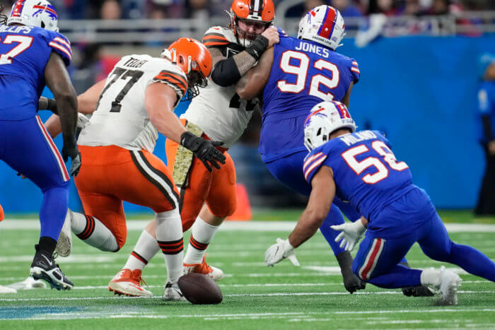 Buffalo Bills Week 11 position grades: Running game shines in win over Cleveland Browns 2 Buffalo Bills Matt Milano falls on a fumble