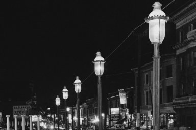 Gas lamps illuminate St. Louis' Gaslight Square on April 2, 1962. "Gaslighting" — mind manipulating, grossly misleading, downright deceitful — is Merriam-Webster's word of 2022.