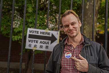 Early voter in Manhattan